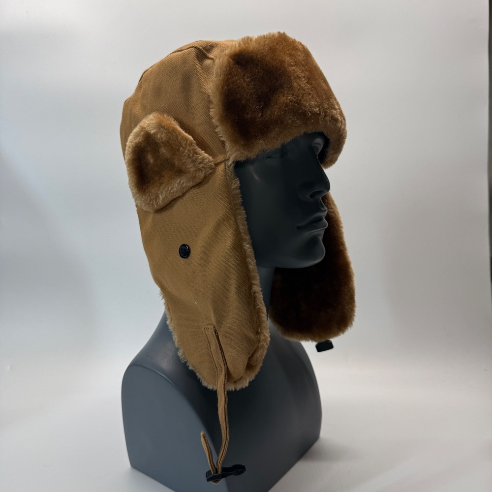 Hot Shot Trapper Hat Mens M/L Brown Faux Fur Lined Thinsulate Hunting Winter Cap